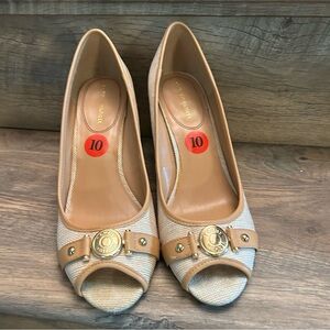 Tommy Hilfiger Beige Peep Toe Heels